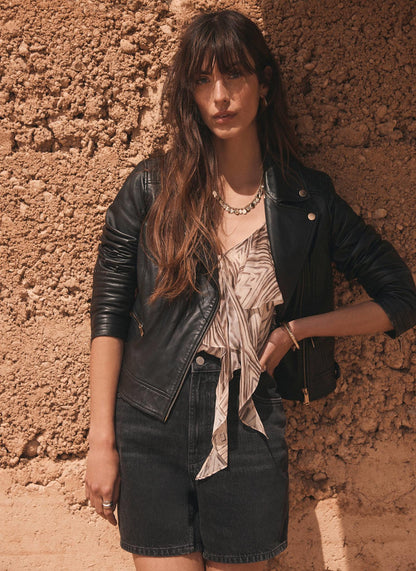 Brown Geometric Print Camisole Top