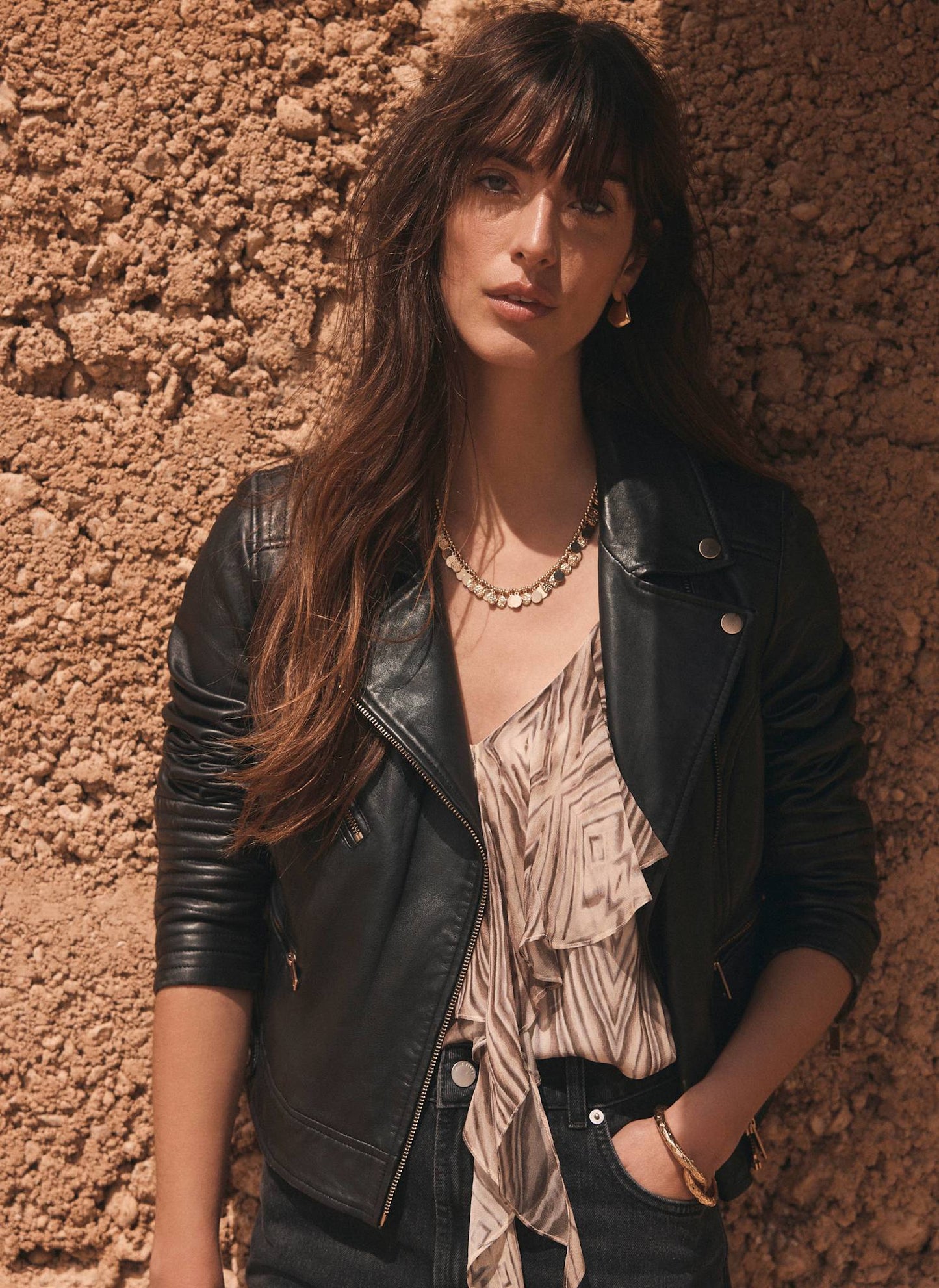 Brown Geometric Print Camisole Top