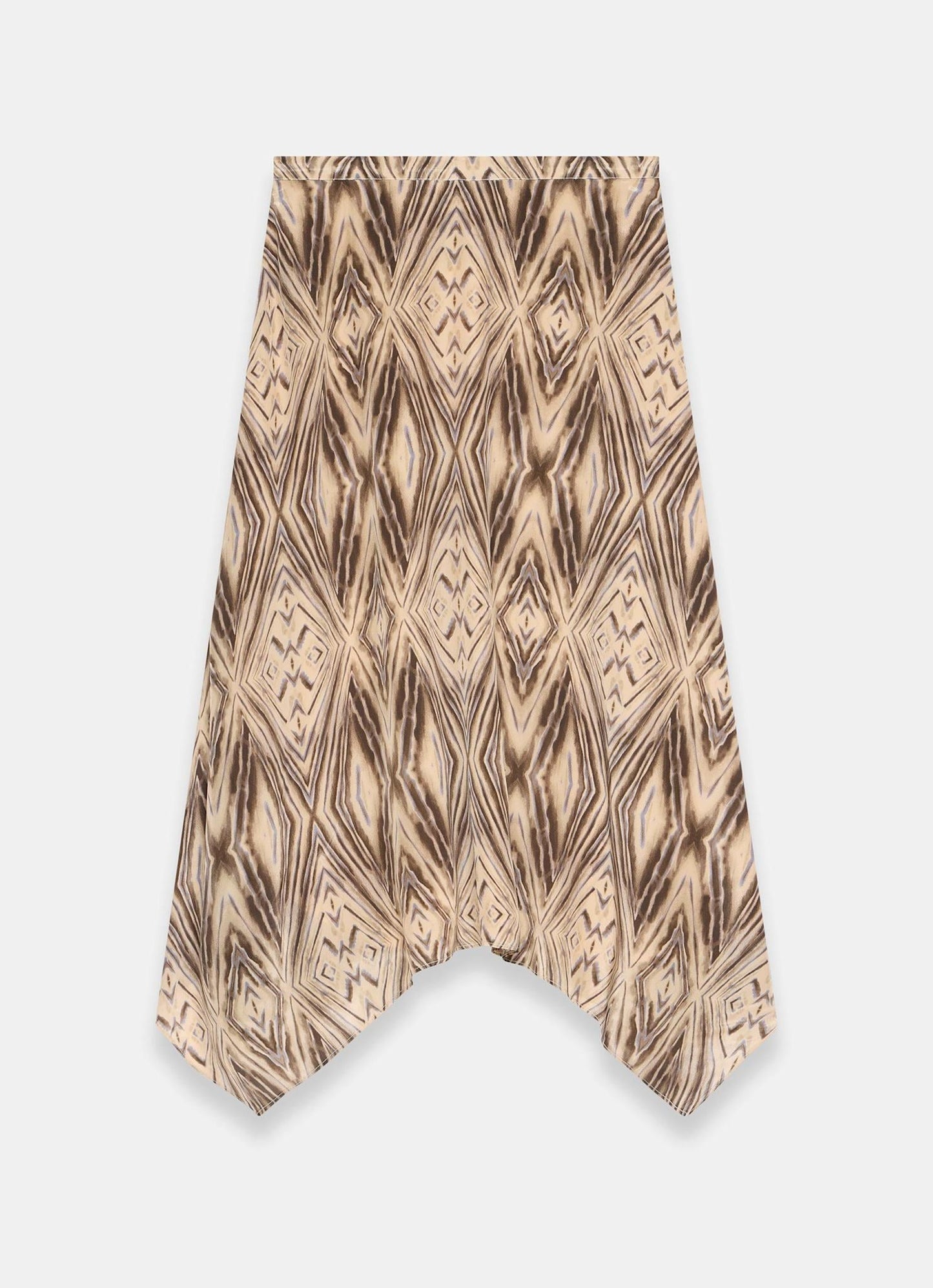 Neutral Geometric Print Skirt