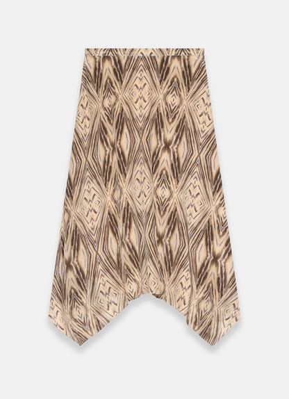Neutral Geometric Print Skirt