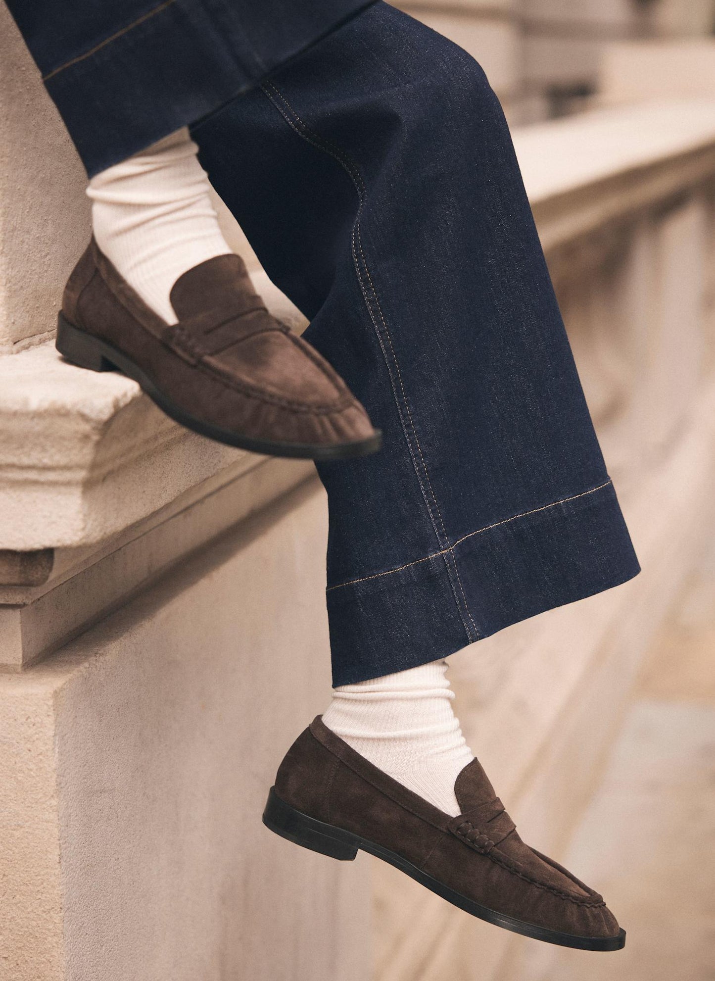 Gigi Brown Suede Penny Loafers