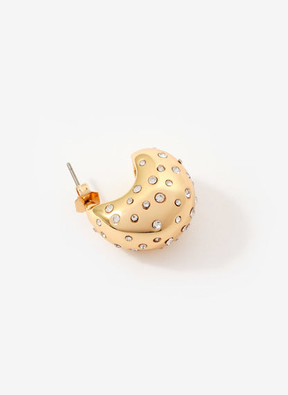 Gold Tone Crystal Statement Earrings