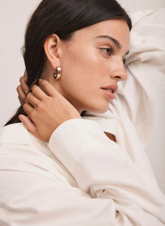 Gold Tone Curved Earrings