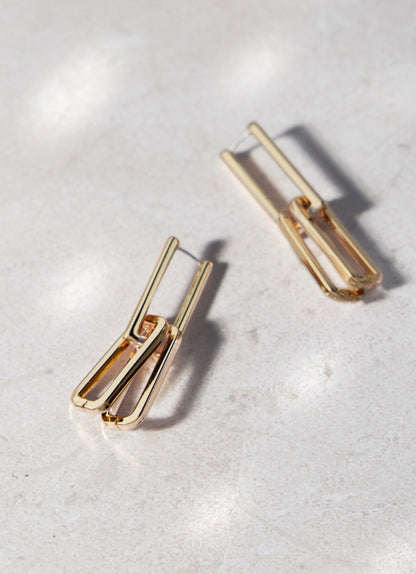 Gold Tone Link Earrings