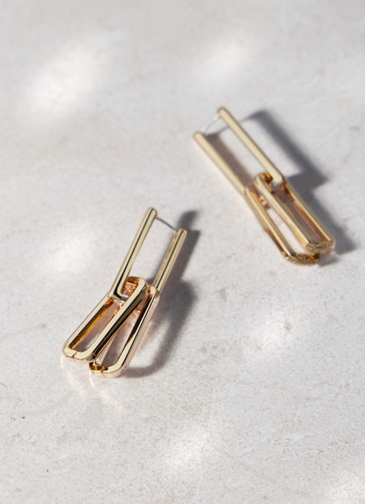 Gold Tone Link Earrings