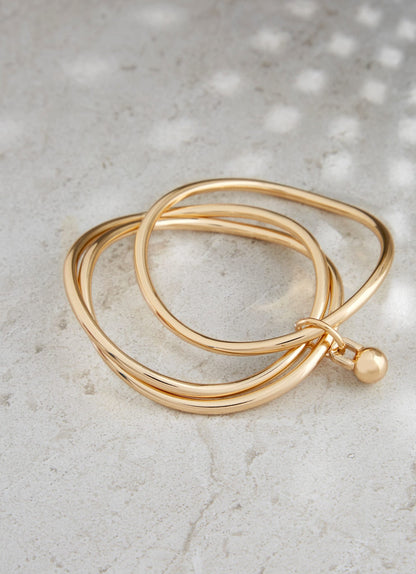Gold Tone Triple Bangle