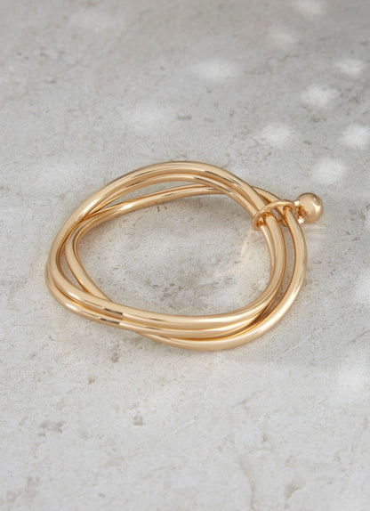 Gold Tone Triple Bangle