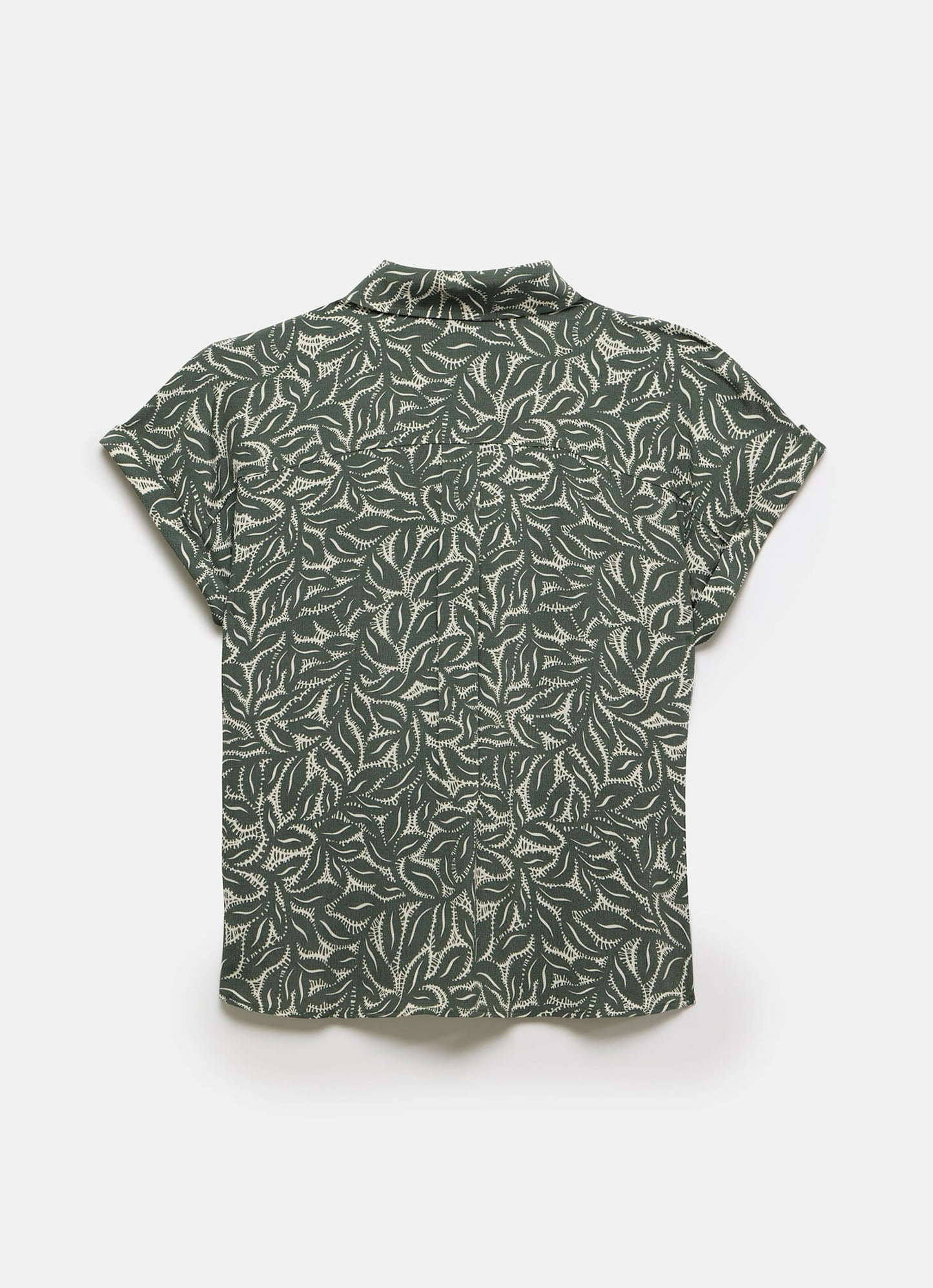 Green Leaf Print Shirt