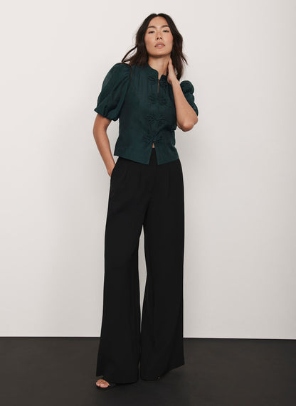 Green Puff Sleeve Top