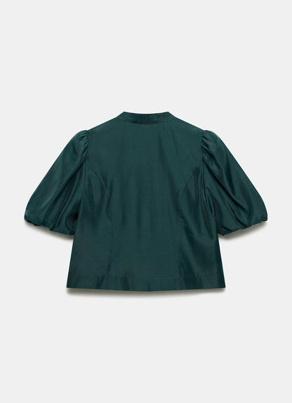 Green Puff Sleeve Top