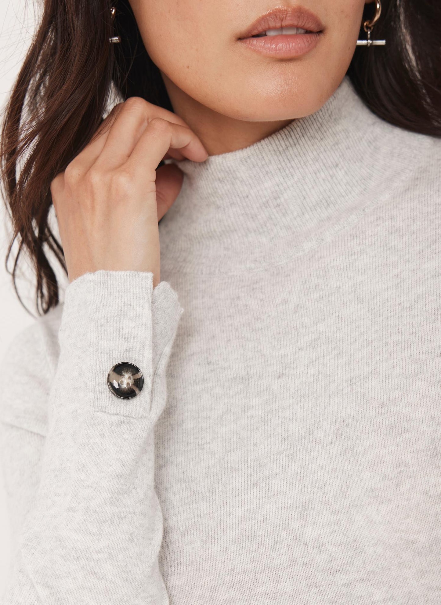 Grey Button Detail Top