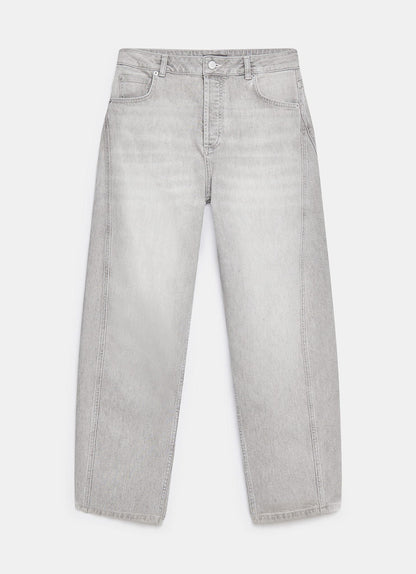 Grey Tapered Barrel Leg Jeans