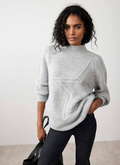 Grey Knit Star Jumper