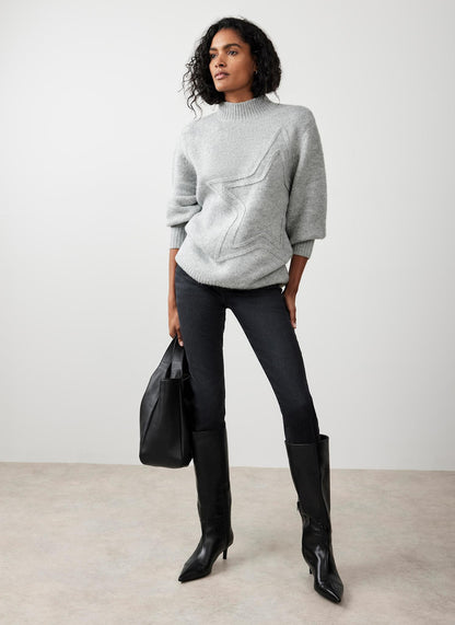 Grey Knit Star Jumper