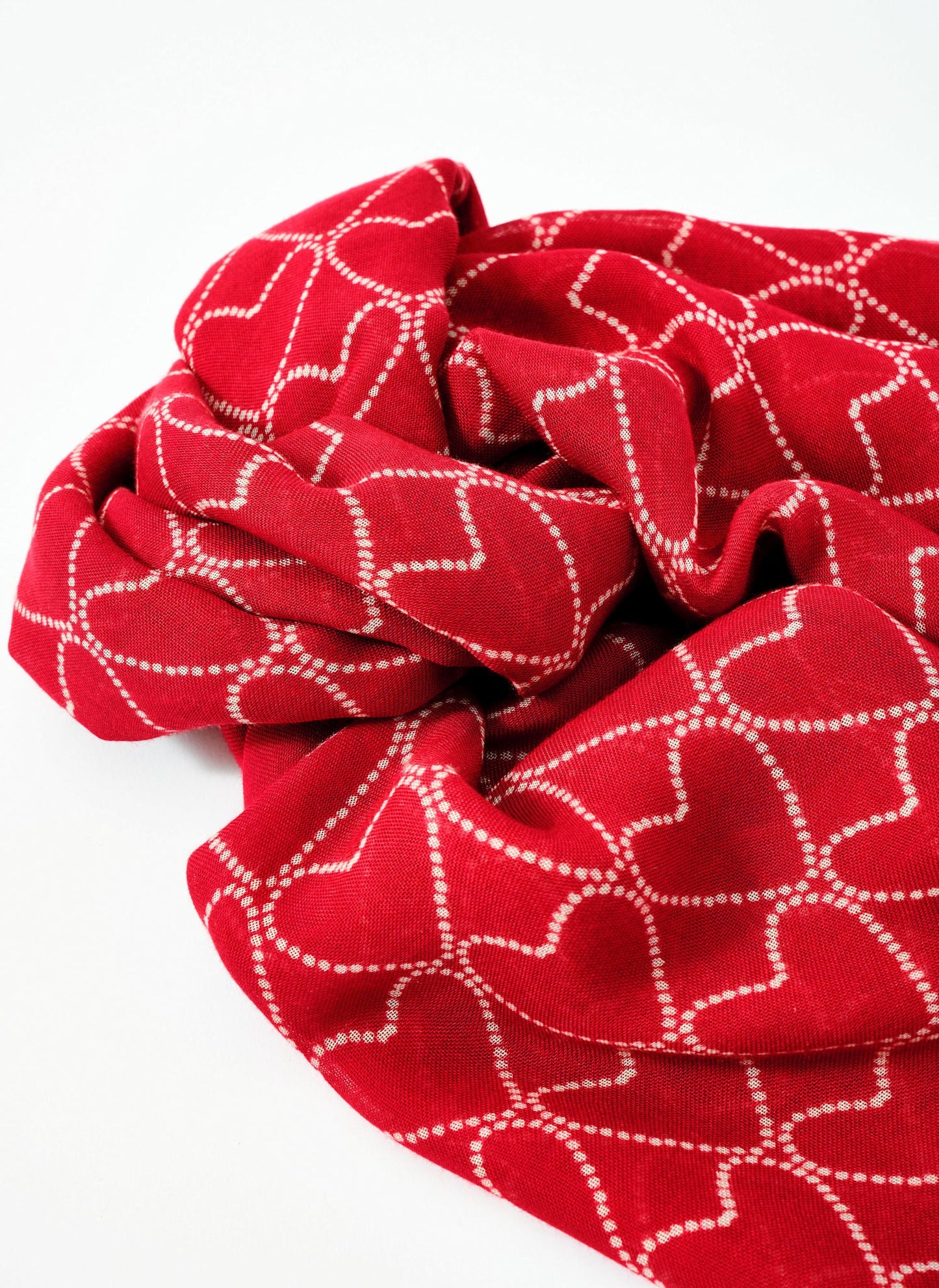 Red Heart Print Lightweight Scarf