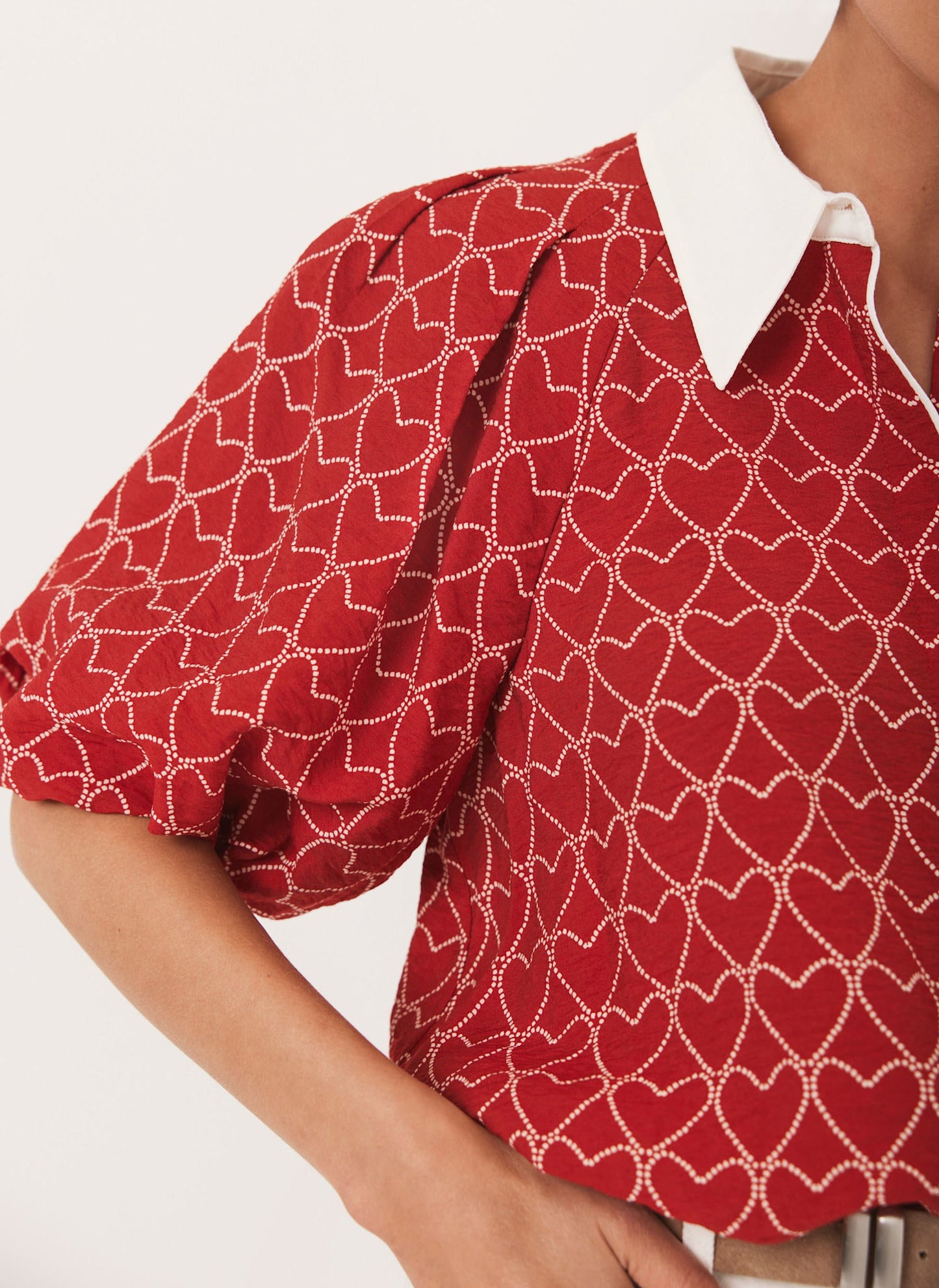Red Heart Print Shirt