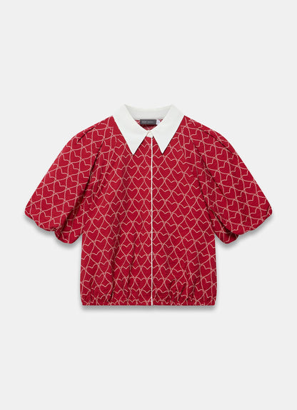 Red Heart Print Shirt
