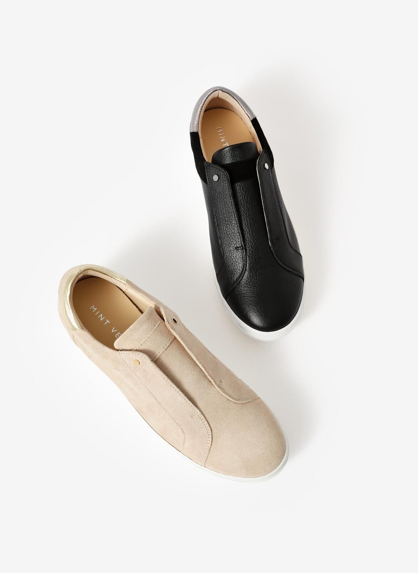 Indie Black Leather Slip On Trainers