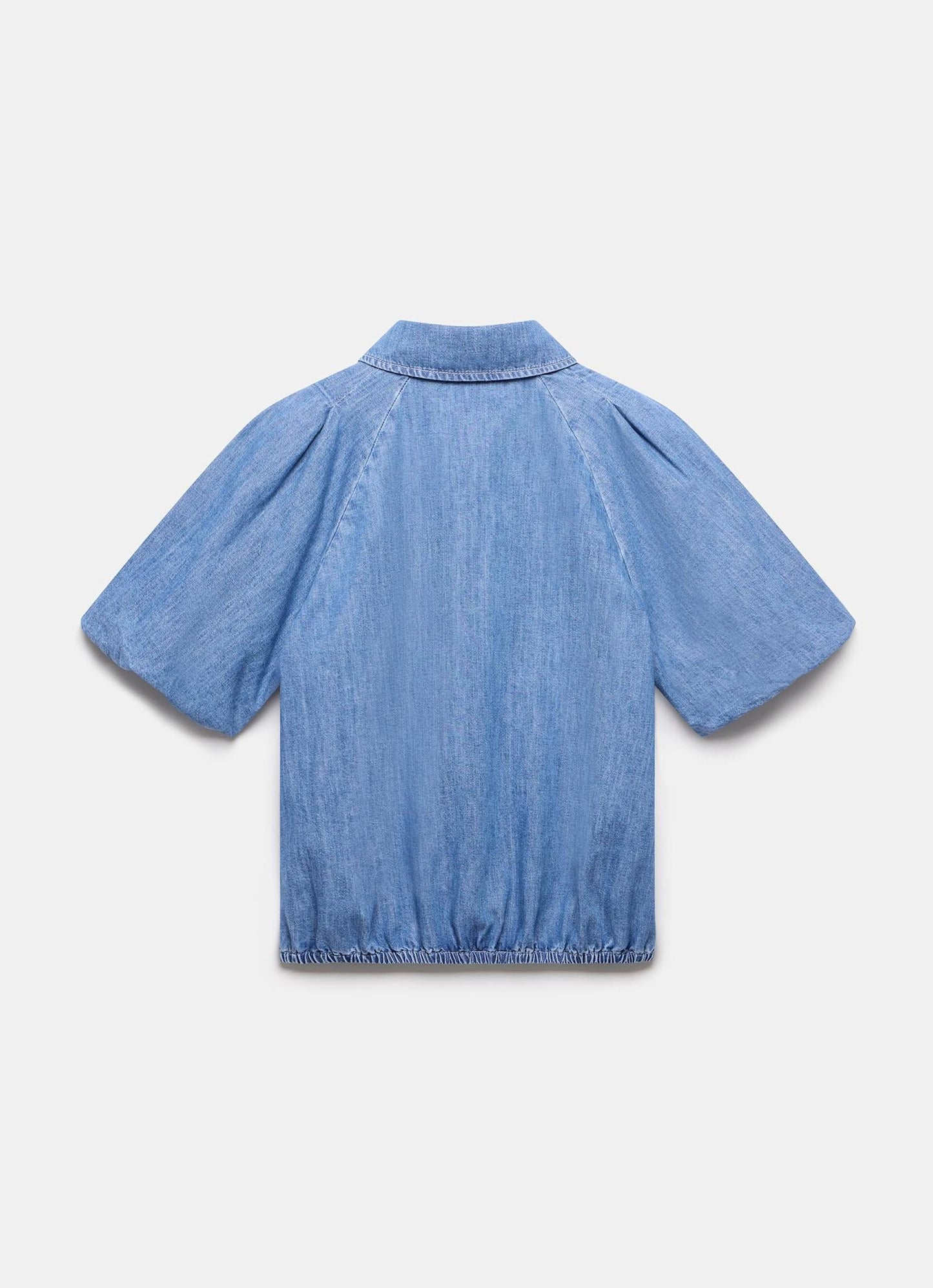 Indigo Denim Puff Sleeve Shirt