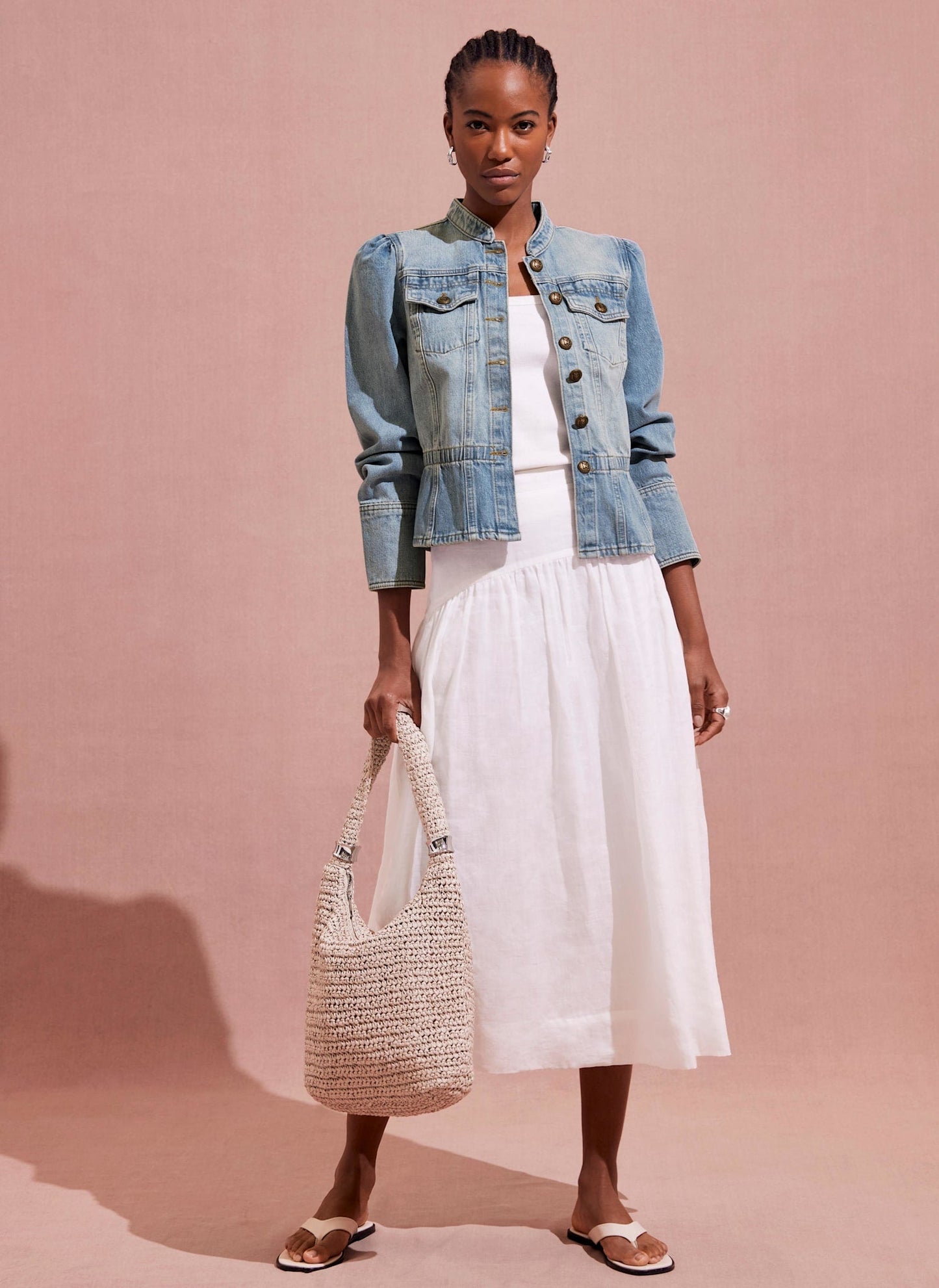 Indigo Puff Sleeve Denim Jacket