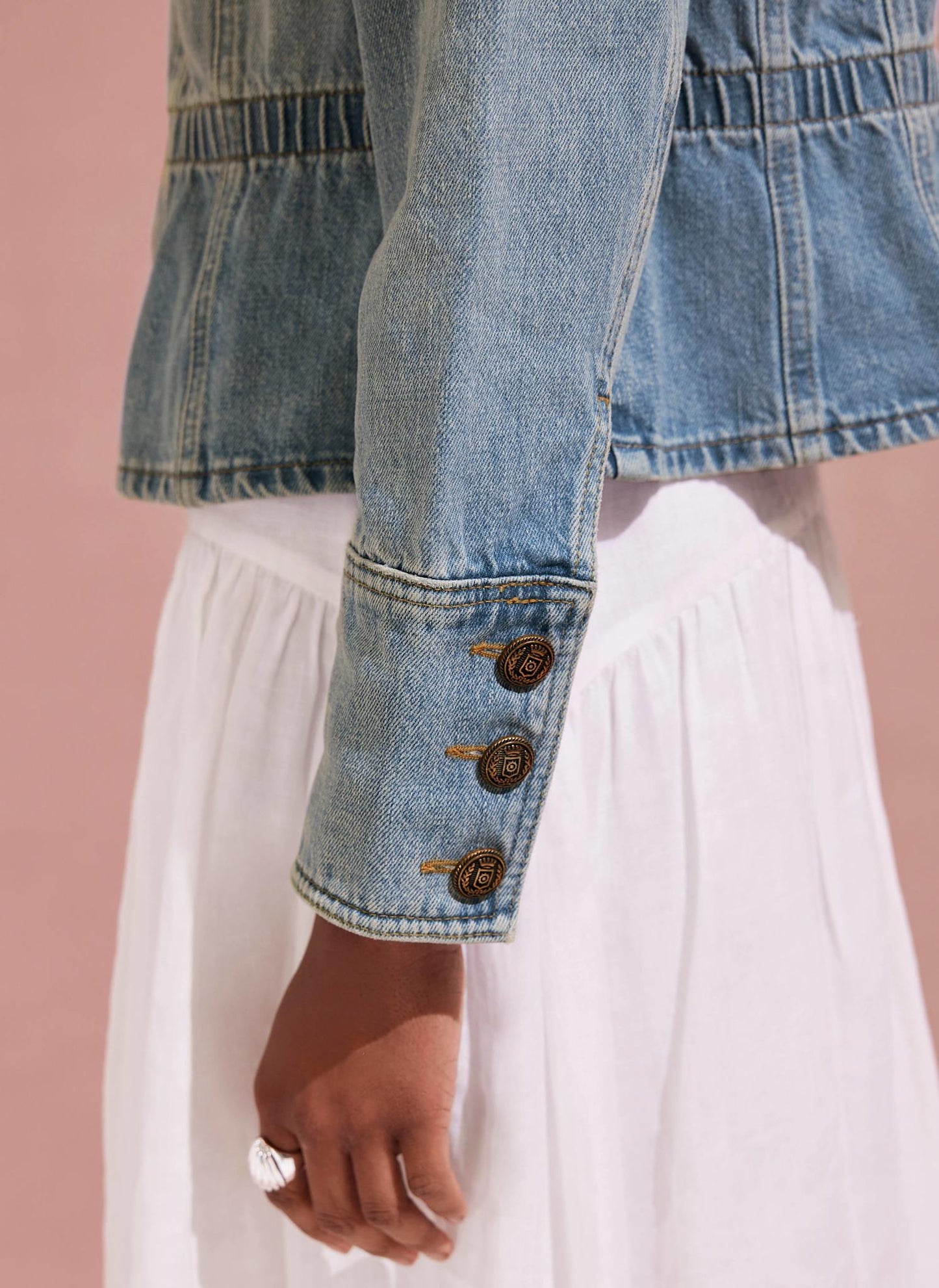 Indigo Puff Sleeve Denim Jacket