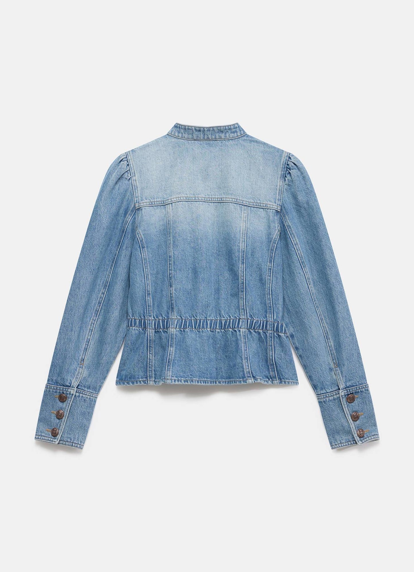 Indigo Puff Sleeve Denim Jacket