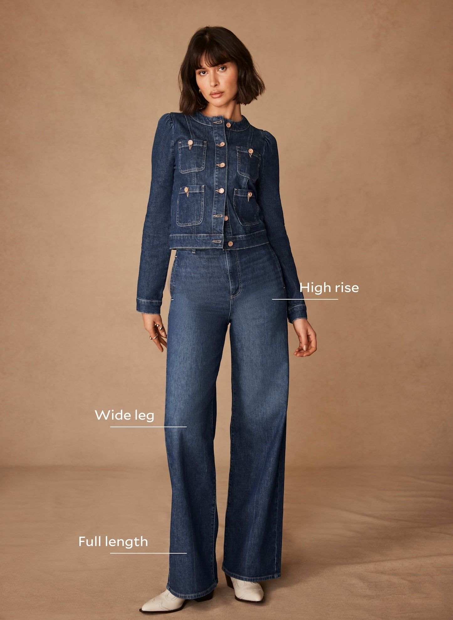 Indigo Wash Wide Jeans