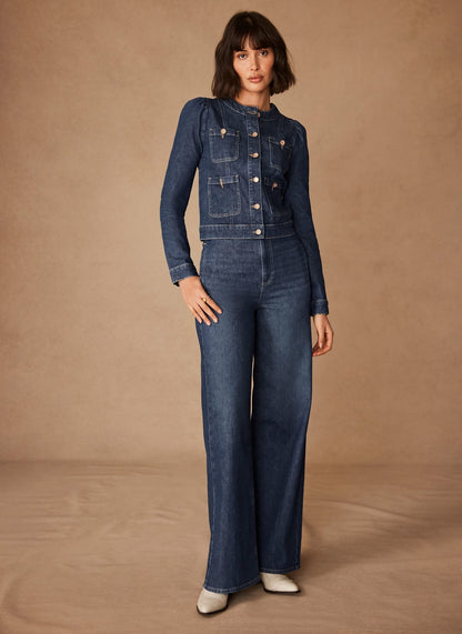 Indigo Wash Wide Jeans