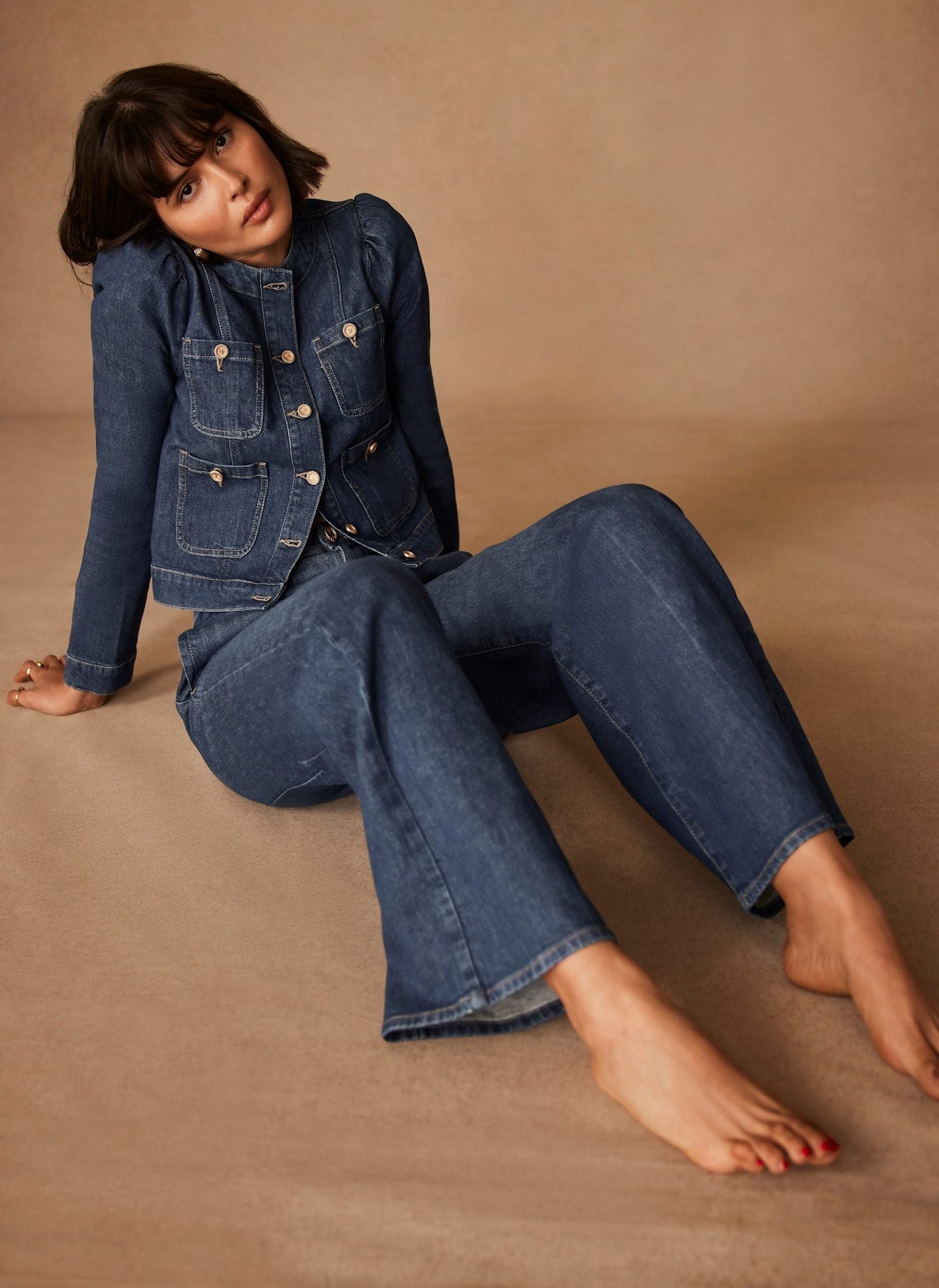 Indigo Wash Wide Jeans