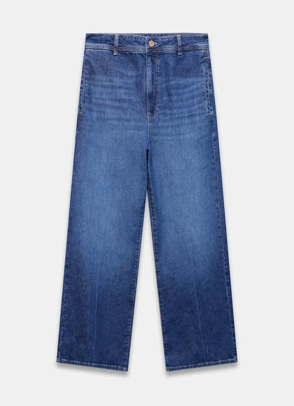 Indigo Wash Wide Jeans