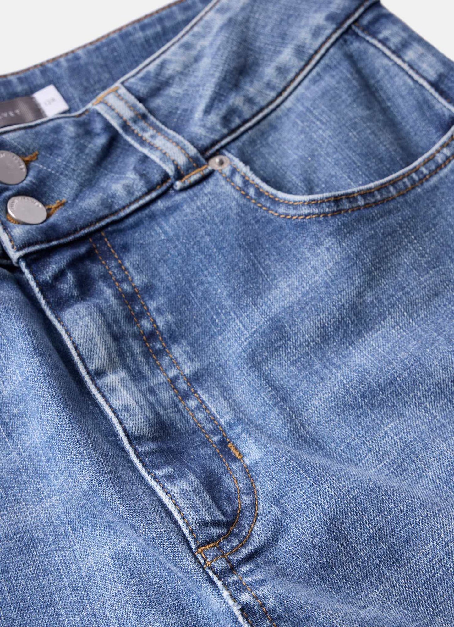 Mid Indigo Cropped Wide Jeans