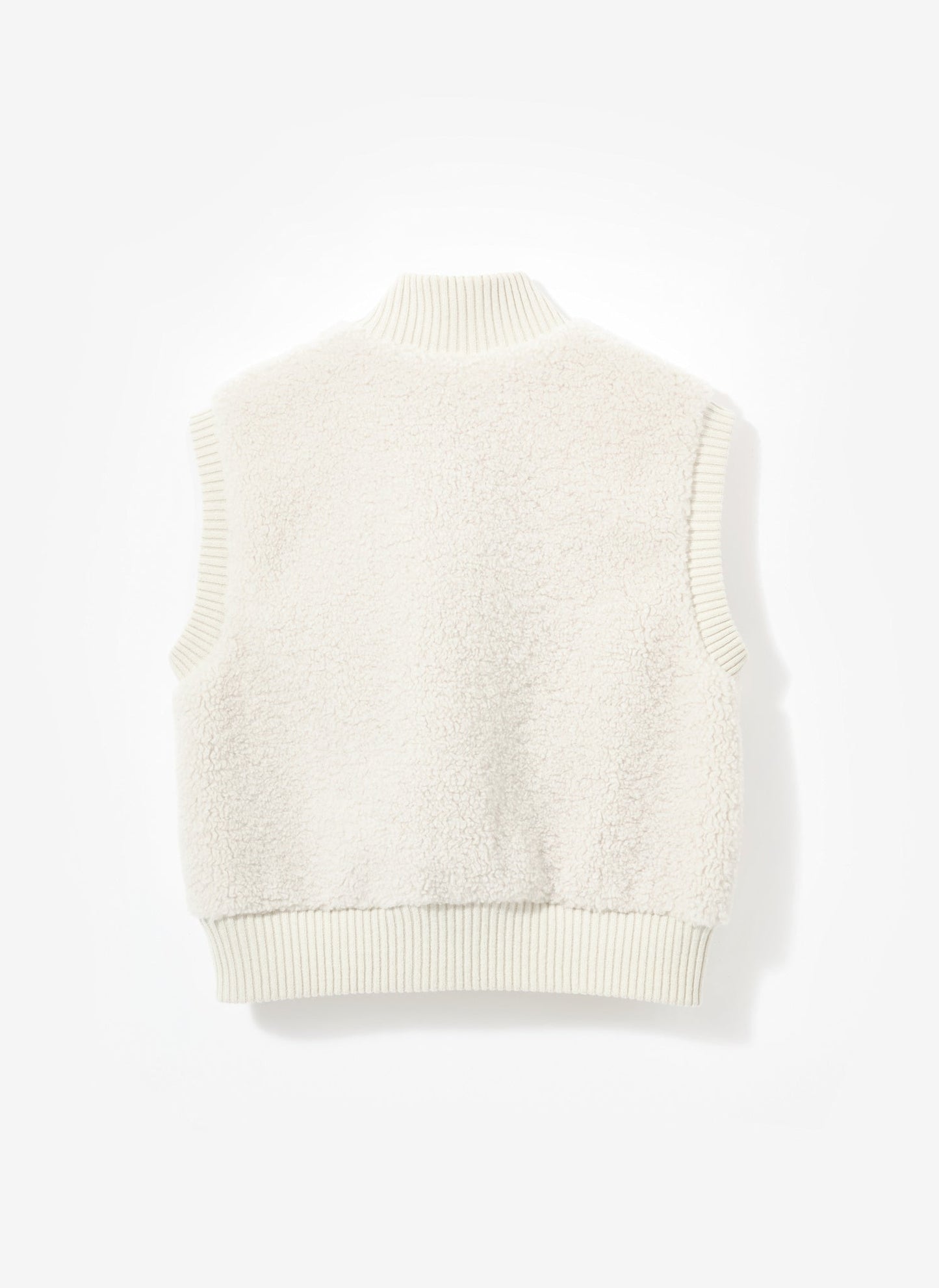 Cream Borg Knit Gilet