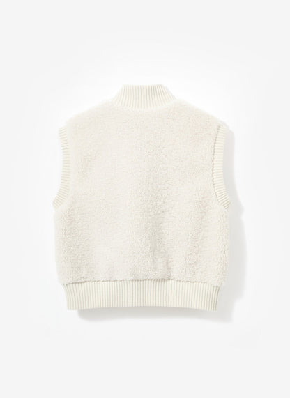 Cream Borg Knit Gilet