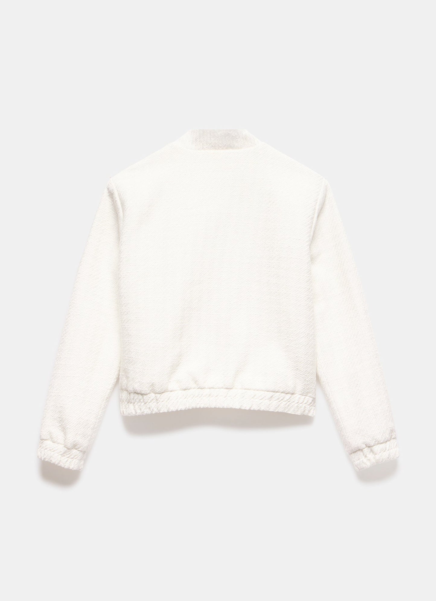 Cream Boucle Bomber Jacket