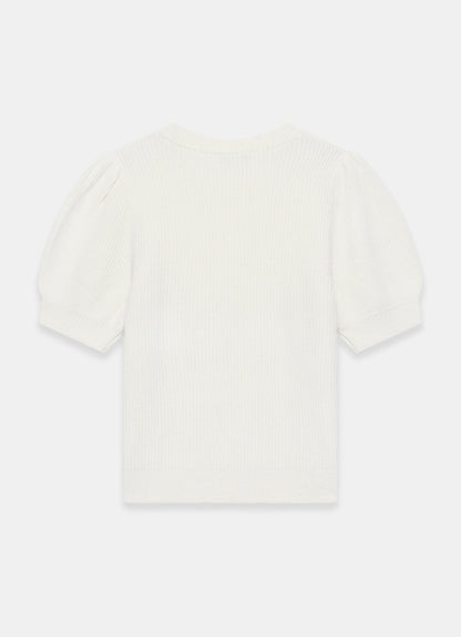 Cream Bow Detail Knit Top