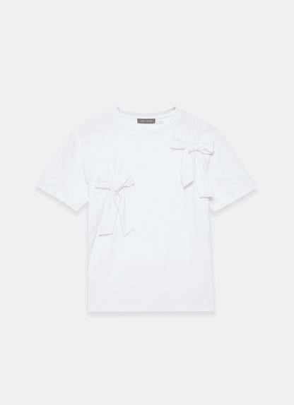 White Bow Detail T-Shirt