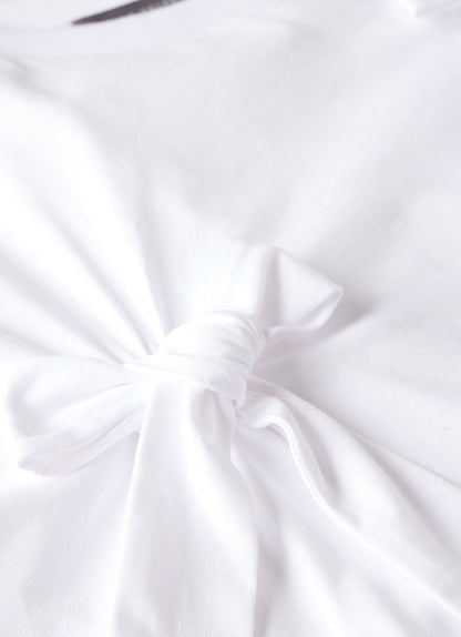 White Bow Detail T-Shirt