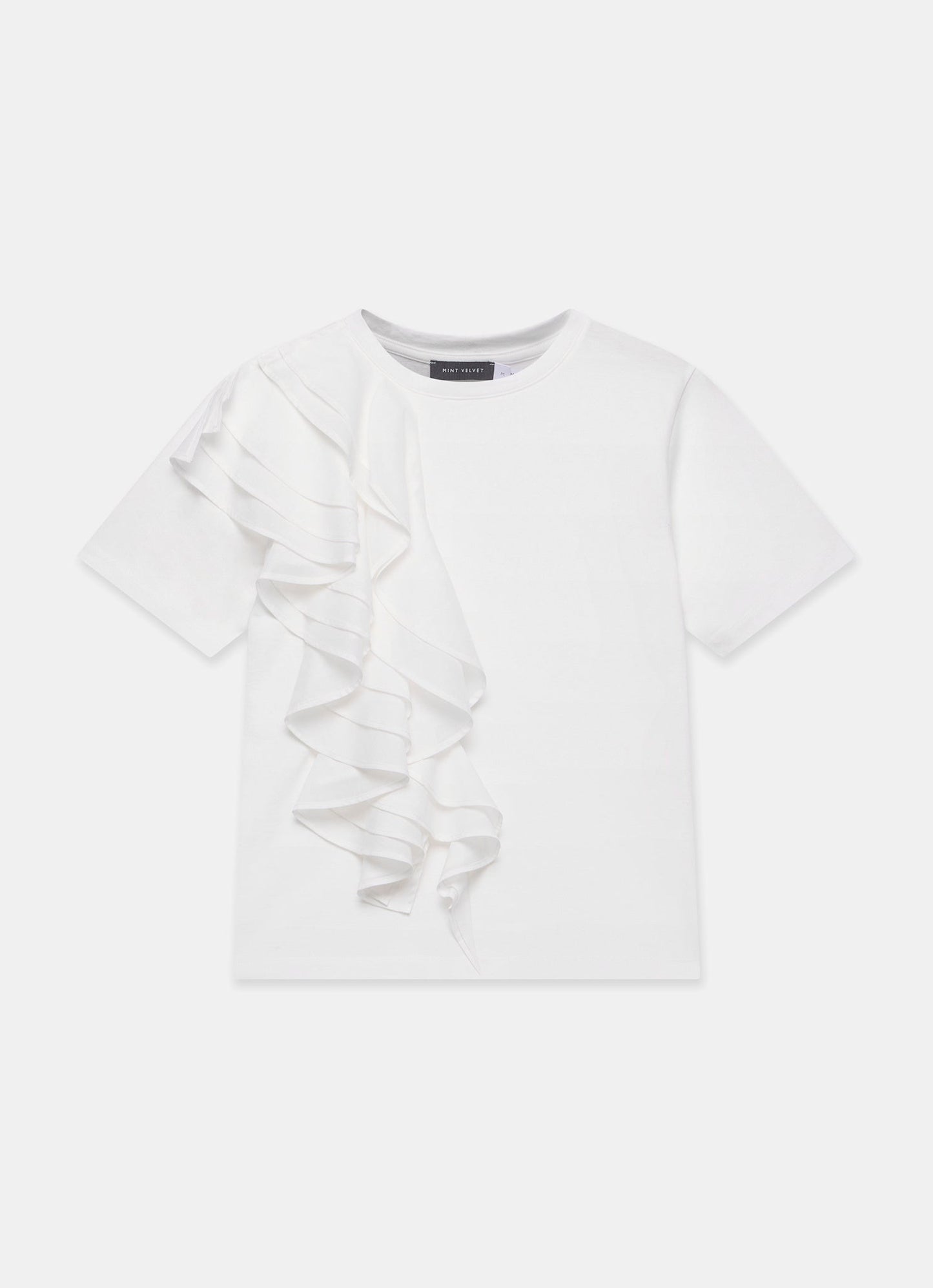 White Cotton Frill T-Shirt
