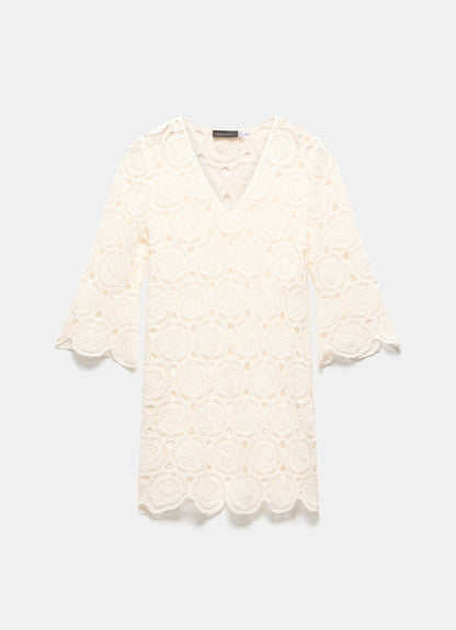 Cream Crochet Beach Cover Up