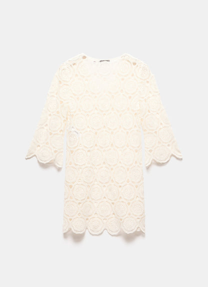 Cream Crochet Beach Cover Up
