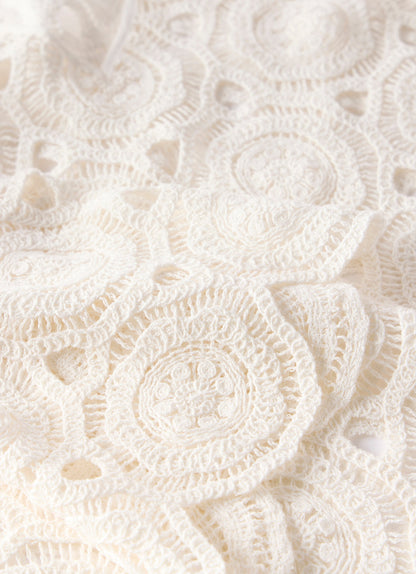 Cream Crochet Beach Cover Up