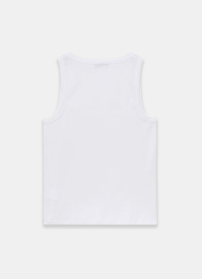 White Cotton Blend Crochet Vest Top
