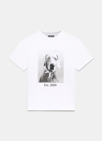 Luna Dog White Graphic Cotton T-Shirt