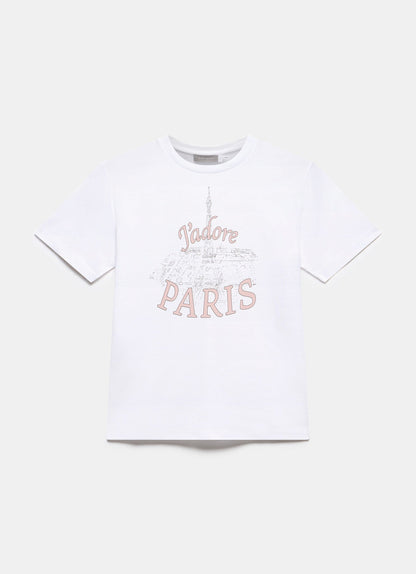White Cotton Paris Graphic T-Shirt