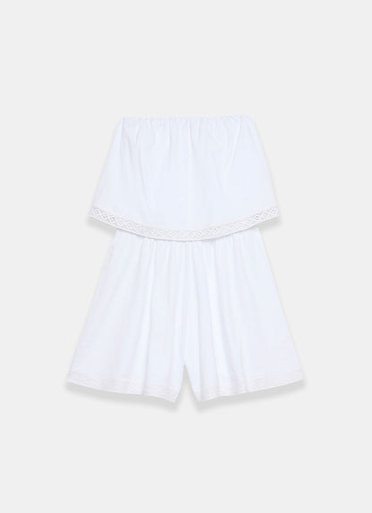 White Jersey Bandeau Playsuit