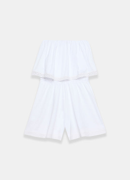 White Jersey Bandeau Playsuit