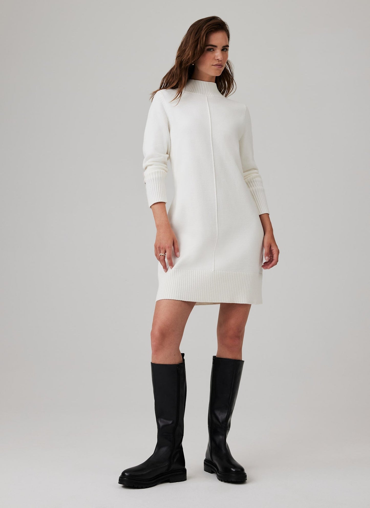 White Knit Jumper Mini Dress