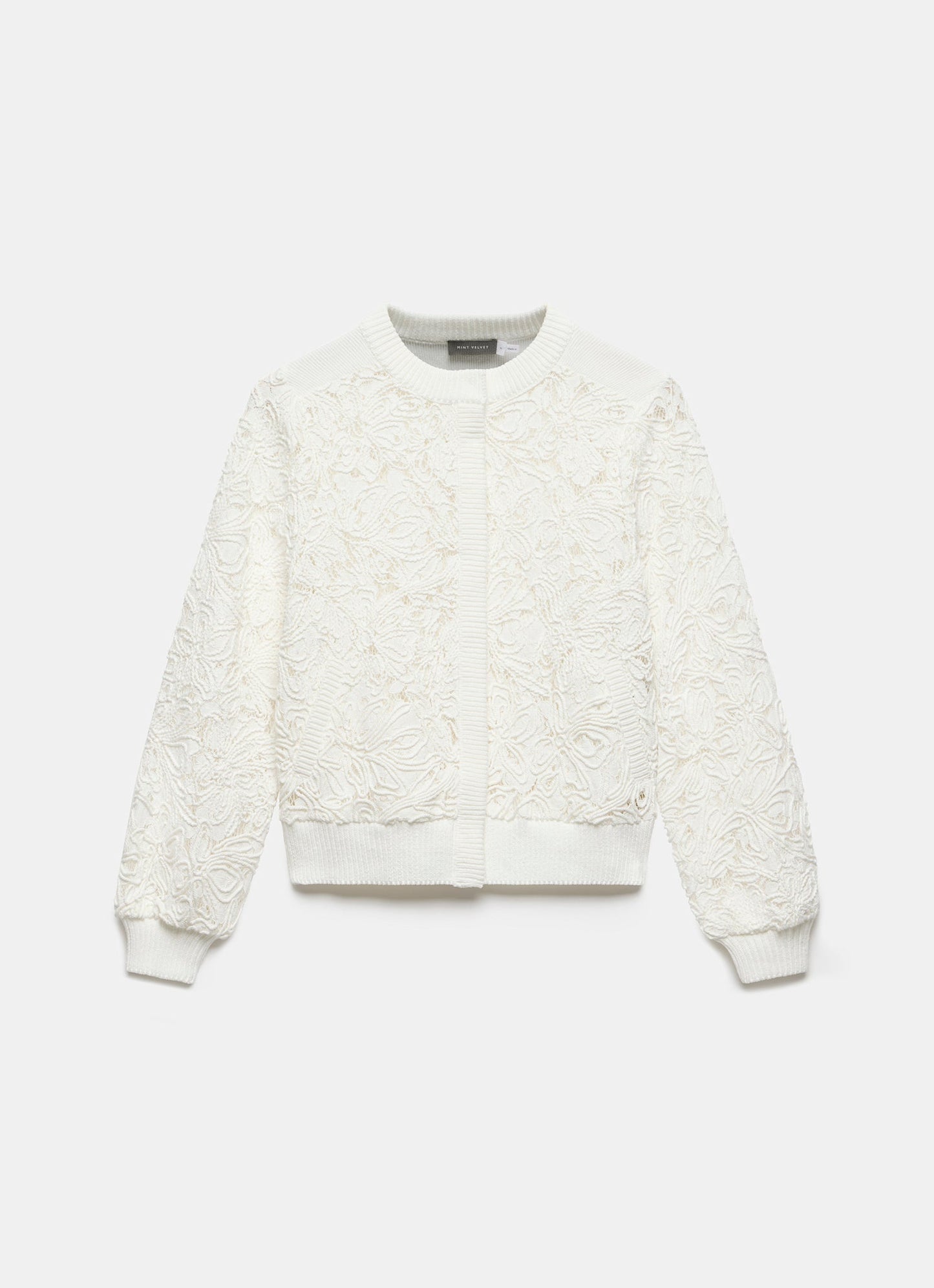 White Lace Bomber Jacket