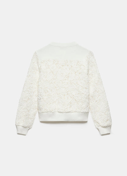 White Lace Bomber Jacket