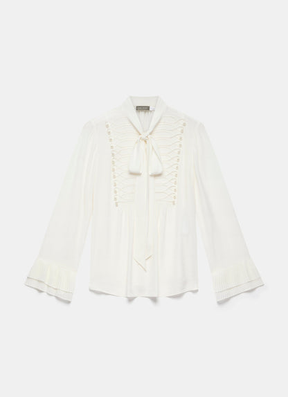 Cream Pearl Detail Blouse